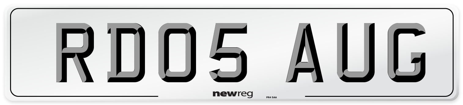 RD05 AUG Number Plate from New Reg
